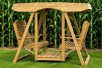 Amish Pine Double Lawn Swing Glider with Canopy