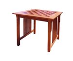 Game Table with Jumbo Sized Chess and Checker Game Pieces