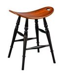 Amish Solid Wood Backless Saddle Stool - Counter and Bar Height