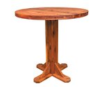 Amish Made Round Cedar Wood Bar Height Outdoor Dining Table