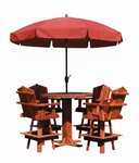 Round Outdoor Cedar Wood Dining Table - Bar Height