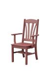 Patio Fan Back Poly Dining Chair with Arms