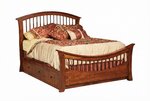 Amish Amber Arched Slat Platform Storage Bed