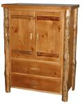 Log Furniture Rustic Log Armoire with Drawers