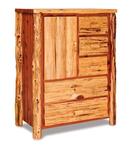 Amish Log Furniture 5-Drawer 1-Door Armoire