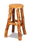 Amish Rustic Log Backless Counter or Bar Stool