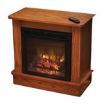 Amish Seneca Mantel with Electric Fireplace with Casters