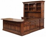 Amish Riverdale U-Shaped Desk with Optional Hutch Top