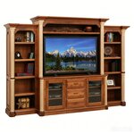 Amish Riverdale Solid Wood Entertainment Center Wall Unit
