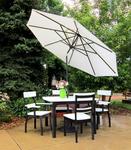 4' Golden Gate Poly Table with 4 Bridgeport Arm Chairs
