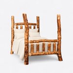 Amish Rustic Four Poster Log Bed