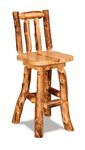 Amish Rustic Log Counter and Bar Stool with Swivel