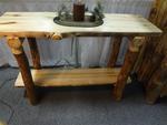 Flat Sofa Table with Shelf - Rustic Aspen