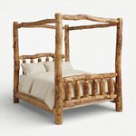 Amish Rustic Log Canopy Bed