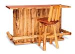 Amish Rustic Log Wood Bar