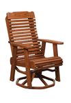 Cedar Wood Contoured Swivel Glider Chair