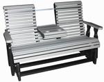 Seaside 5 Foot Rollback Poly Glider Bench with Center Console