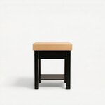 Small Square Edge Grain Standing Butcher Block Kitchen Island