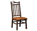 Amish Rustic Hickory Branch Chair with Spindle Back