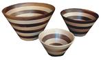 Decorative Striped Wood Bowl