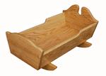 Oak Wood Doll Cradle with Solid Sides