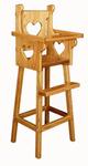 Oak Wood Doll Highchair with Heart