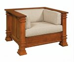Amish Handcrafted Crafts Mission Club Chair in Birch Fabric