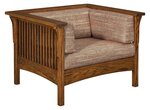 Amish Made Brock Mission Slat Club Chair with Corbels