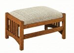 Amish Brock Mission Slat Upholstered Footstool - Choose Size