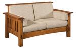 Amish Made Trinity Mission Loveseat Sofa Shown in Davey Fabric