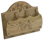 Oak Wood Triple Letter Holder