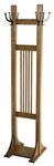 Hardwood Mission Double Coat Tree with Six Mission Hooks
