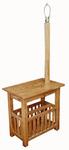 Hardwood Mission Lamp Stand with Magazine Rack