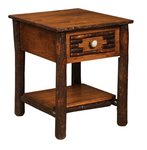 Cane Creek Rustic Hickory Log End Table