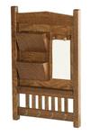 Hardwood Mission Letter Holder with Antique Brass Key Hooks