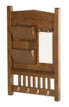 Hardwood Mission Letter Holder with Brushed Nickel Key Hooks