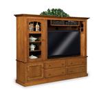 Amish Modern Mission Entertainment Center with Pocket Doors 85"