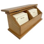 Oak Wood Double Recipe Box