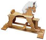 Amish Oak Wood Rocking Horse Glider