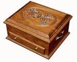 Amish Hardwood Silverware Chest with Grapes Lid