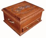 Hardwood Silverware Chest with Rose Lid