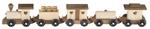 Handcrafted 5 Piece Toy Train Classic Ash and Walnut Wood