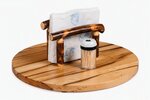 Amish Rustic Lazy Susan with Napkin Holder