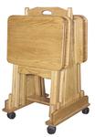 Hardwood Folding TV Tray Set