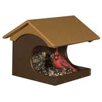 Amish Recycled Poly Curved Fly Thru Bird Feeder - Post Mount
