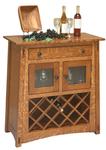 Two Door and One Drawer Wine Cabinet with Wine Bottle Lattice Storage