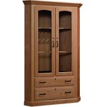 Amish Wooden Corner Gun Cabinet with Glass Doors