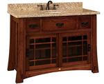 Amish 49" Portland Mission Single Bath Vanity with Inlays Base Only