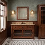 Amish Portland Mission 60 Single Bathroom Vanity Cabinet without Top