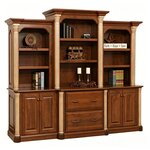 Amish Riverdale Premier Executive Office Set with Hutch Bookcase
